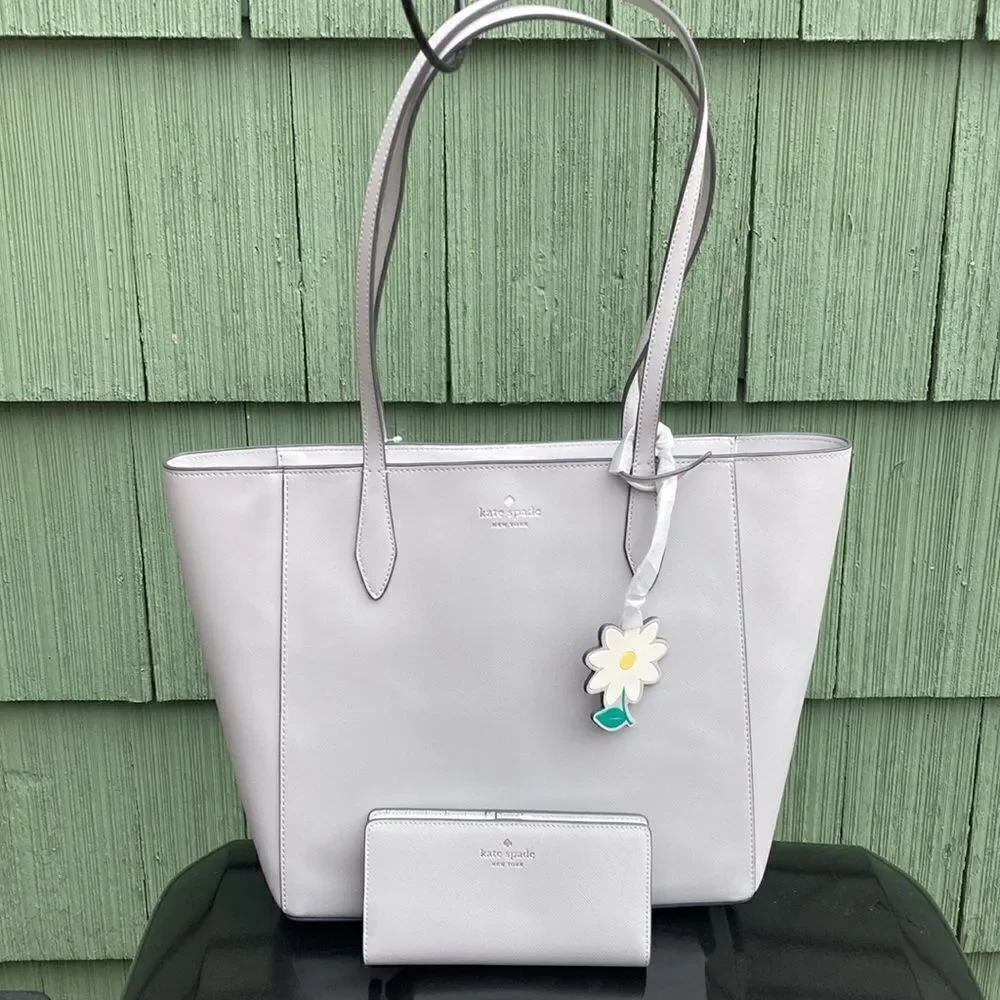 Kate Spade Platinum Dana Tote Wallet Bundle Bag Shoulder Purse
